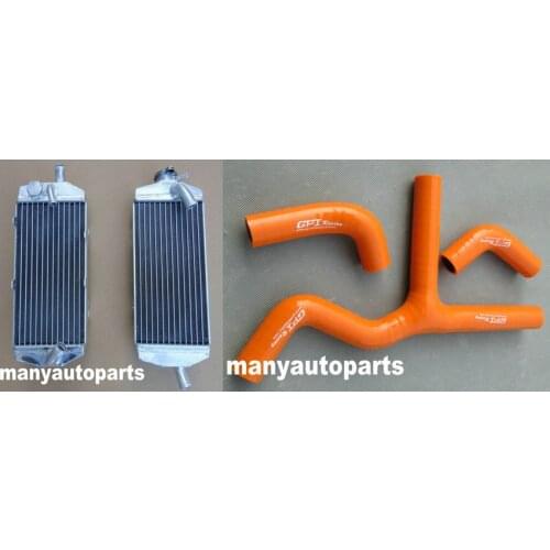 GPI ALUMINUM RADIATOR &ORANGE HOSE KIT for KTM 400 450 525 SX/MXC/EXC 2003-2006 05 2004