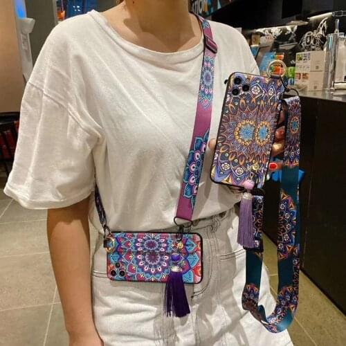 Ins Bohemian tassel Lanyard bracket wrist Soft silicon phone case for apple iphone 6S 7 8 Plus X XS XR MAX 11 Pro SE back cover