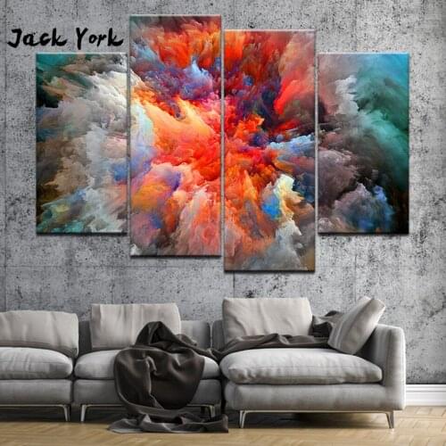 Canvas Painting cool skull and guns 4 Pieces Wall Art Painting Framework Modular Wallpapers Poster Print living room Home Decor