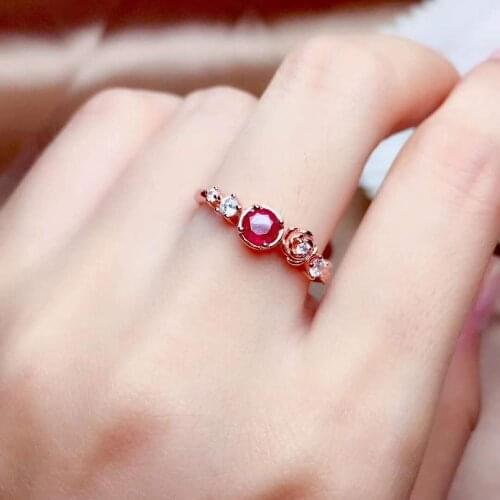 Genuine Ring Natural And Real Ruby Ring Gemstone Wedding Engagement Wedding Fine Jewelry Wholesale