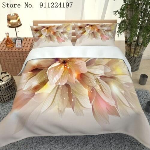 2021 Hot Style Bedding Set 3d Digital Flowers Printing 2/3pcs Duvet Cover Set Single Twin Double Full Queen King Bedroom Decor