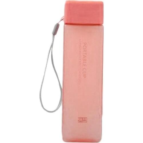 Square Plastic Water Cup Water Sports Cup With Portable Water Bottle 450ml Large Capacity Square Plastic Cup