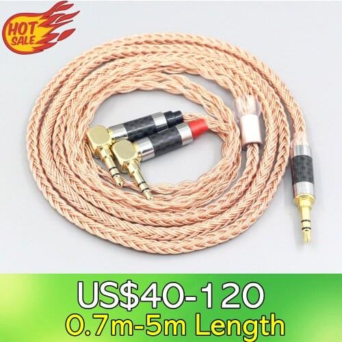 LN007662 XLR 2.5mm Balanced 16 Core 99% 7N OCC Earphone Cable For Verum 1 One Headphone Headset L Shape 3.5mm Pin Earpohone