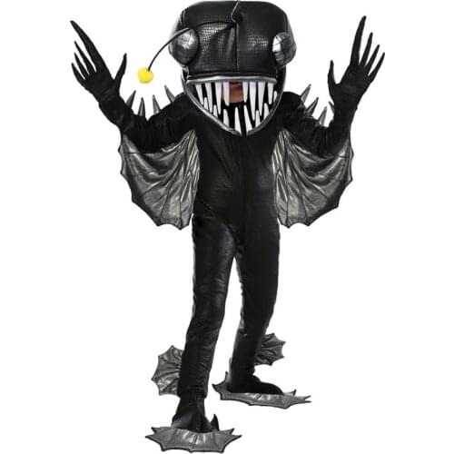 Mascoct Adult Children Far-reaching Sea Animal Angler Fish Monster Demon Costume Halloween Carnival Stage Performance