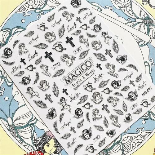 MG-183-2 MG-006-2 Angel Cupid Sunflower 3D Back glue Nail Art Stickers Decals Sliders Nail ornament decoration