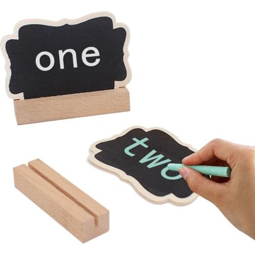 10pcs Mini Chalkboard Signs with Wood Base Stands Chalk Board Sign Great for Parties Weddings Menu Labels