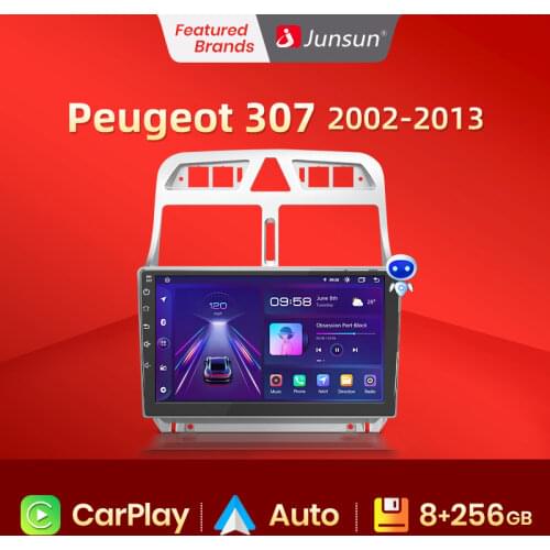 Junsun V1 Android 10 2G+32G 4G GPS Navigation Multimedia Player For Peugeot 307 2008 2002-2013 Car Radio Auto 2 din radio coche