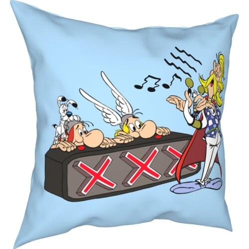 Asterix And Obelix Throw Pillow Cover Cushions for Sofa Cacofonix Got Talent Funny Pillowcase