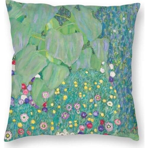 Gustav Klimt Cushion Cover Two Side Printing Sunflower Throw Pillow Case for Living Room Custom Pillowcase Home Decorative