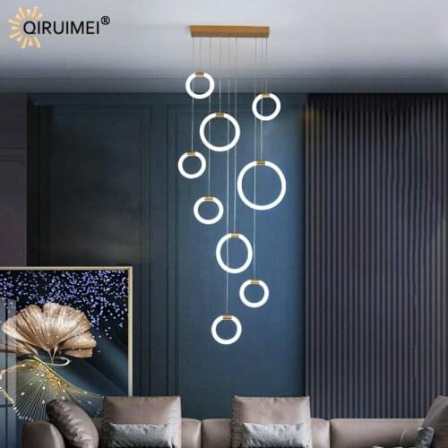 Remote Control Gold Black New Modern LED Pendant Lights Living Dining Room Bedroom Lamps Aisle Villa Hotel Hall Indoor Lighting