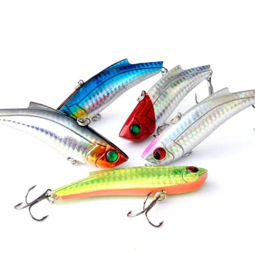JTLURE 5pcs/lot 35g 9cm winter VIB fishing lure hard bait with lead inside ice sea fishing tackle diving swivel jig wobbler lure