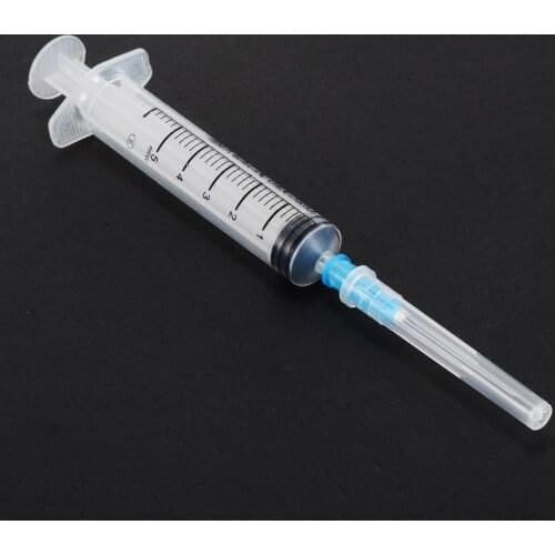 10pcs Transparent 5ml Plastic Sterile Syringes With Sharp End Tip Needle and Storage Caps For Industrial Glue Tools