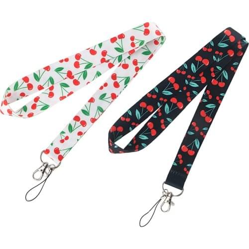Ransitute R1058 Fruit Cherry Cartoon Key Chain Lanyard Gifts For Child Friends Phone USB Badge Holder Necklace
