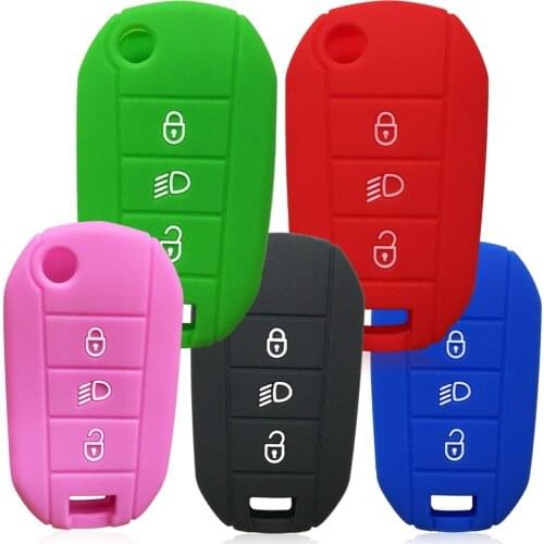 Silicone car key case for Peugeot 301 2021 308 508 408 expert partner for Citroen C4L Berlingo C3 aircross c4 Cactus Picasso C5