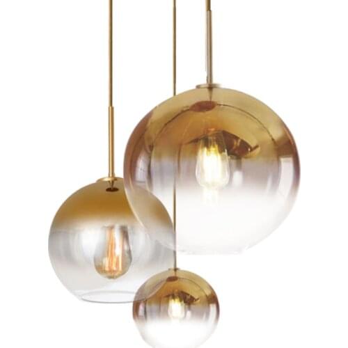 Post Modern LED Pendant Lights Art Circle Glass Ball Pendant Lamp Villa Hall Hotel Lobby Lighting Indoor Decoration Hanging Lamp