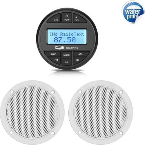 Waterproof Marine Stereo Audio Boat Radio Bluetooth Receiver FM Car MP3 Player+4inch Marine Speakers For RV ATV Yacht Motorcycle