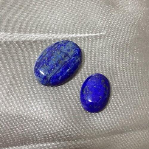 1 PC 13x18/18x25mm No Hole Beads Oval Flat Back Lapis Lazuli Cabochon Jewelry Accessories Cabochon DIY Making for Rings Pendants