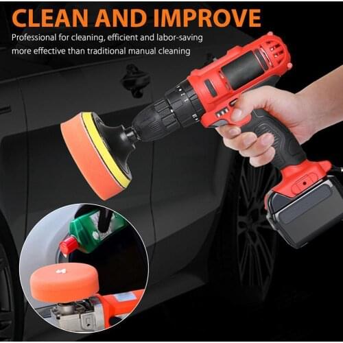 11Pcs/Set 3/4inch Car Polishing Disc Self-Adhesive Buffing Waxing Sponge Wool Wheel Polishing Pad For Car Polisher Drill Adapter