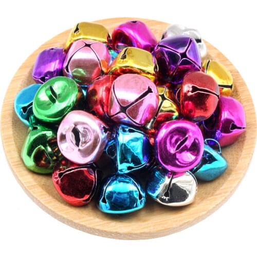 30pcs mini Iron Loose Beads Jingle Bells Christmas Decoration Pendants DIY Crafts Handmade Accessories Size 1.4cm