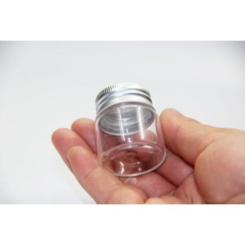 5pcs 37*40mm 20ml Transparent Glass Perfume Oil Spice Bottles Tiny Jars Vials With Silver Screw Cap DIY Craft Wedding Decor Gift