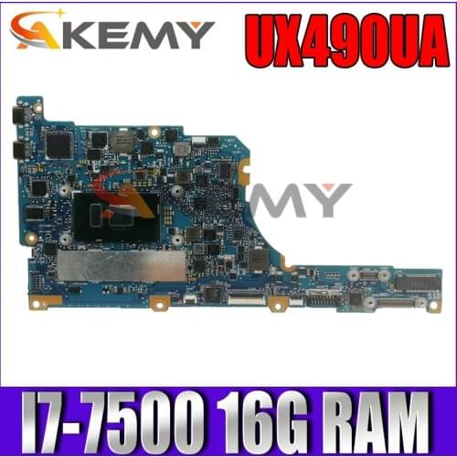 Akemy UX490UA motherboard For ASUS zenbook UX490U UX490UA UX490UAR Laptop mainboard W/ 16G-RAM I7-7500U CPU