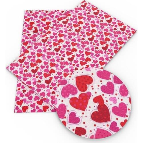 David accessories 20*33cm flower heart Valentines Day Faux Synthetic Leather Fabric, DIY Garment HairBow Bags Material,1Yc5743