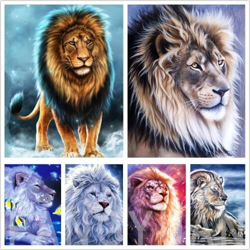 5D Diy Diamond Embroidery Abstract Lion Full Drill Diamond Painting Cross Stitch Animals Mosaic Rhinestone Wall Art Pictures