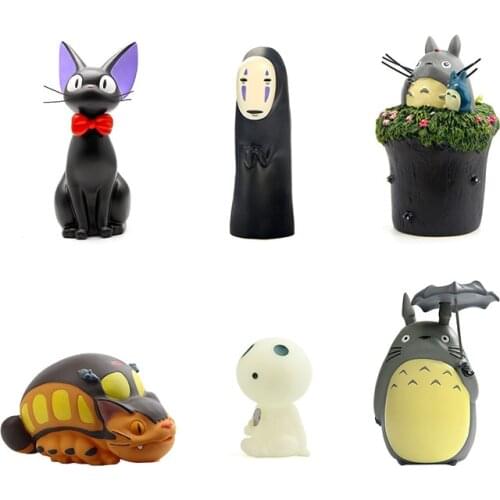 Anime Totoro umbrella coin Piggy Bank Spirited Away No face Man Faceless Princess Mononoke Tree Spirit Figure Toys