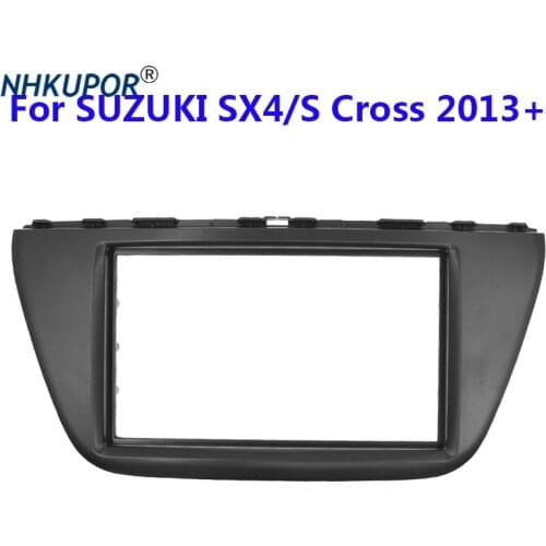Double 2 Din Car Radio Fascia For Suzuki SX4/S Cross 2013 + DVD Audio Stereo Dashboard Refit Panel Trim Frame Kit