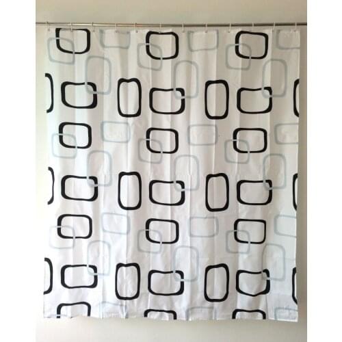 Black and White Cortina Ducha Grid Design Bathroom Curtains Waterproof Fabric Polyester Shower Curtain