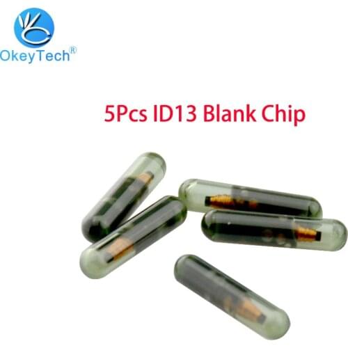 OkeyTech 5Pcs ID13 Blank Glass Chip Transponder Auto Car Key Chips For Audi For Fiat For Honda For VW For Peugeot For CN900
