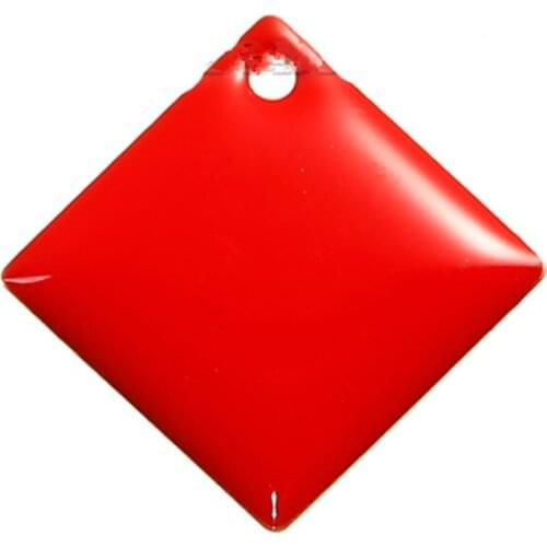 DoreenBeads Fashion Copper Enamelled Sequins Pendant Charms Rhombus Unplated Colorful Enamel Jewelry DIY Charms 24 x 24mm, 5 PCs