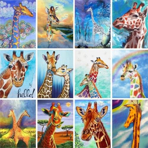 EverShine Diamond Painting Giraffe Cartoon Rhinestone Picture Diamond Embroidery Animals Full Drill Square New Arrival Wall Art