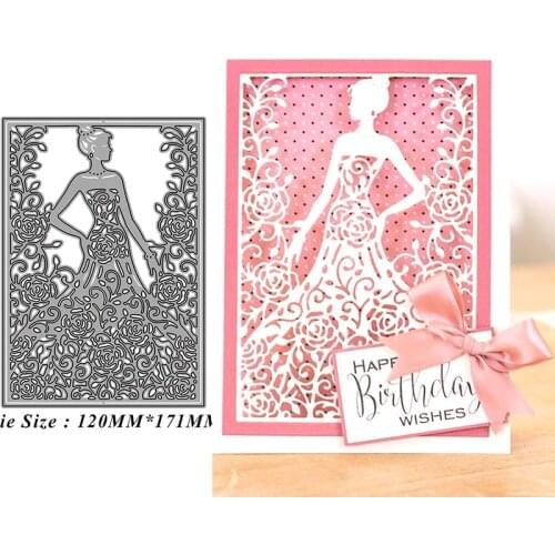 Fairy Beautiful Girl Openwork Frame Metal Cutting Dies Stencil Scrapbooking Embossing 2021 New Christmas Craft Dies Diy Molds