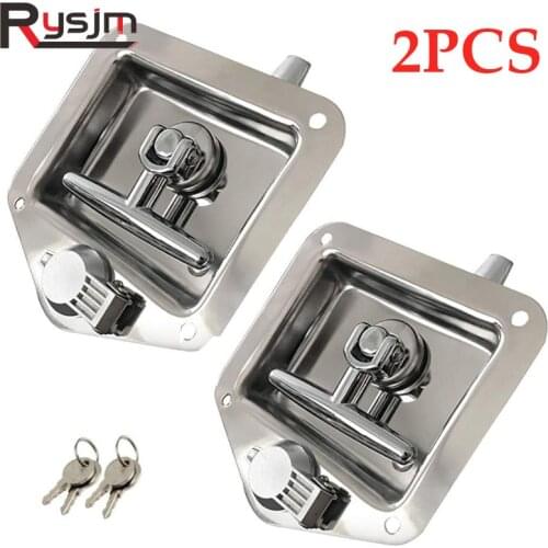 Caravan accessories RV Yacht Door Lock Accessories Stainless Steel Toolbox / T-toolbox Lock Panel Door Locks 2Pcs Set