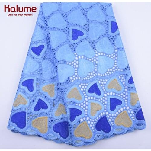 Kalume 2020 Punch Holes African Lace Fabric Latest Nigerian Bazin Riche Lace Fabric With Stones For Nigerian Sewing Party 1987