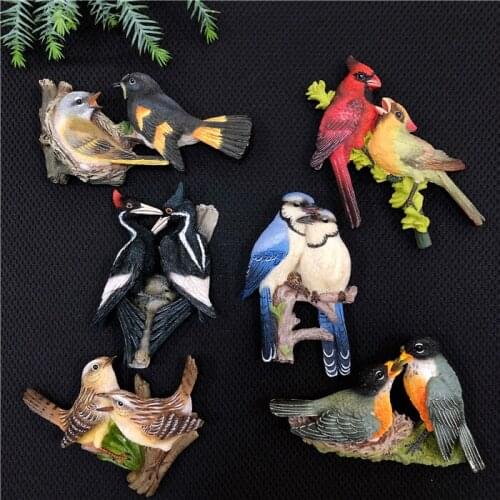 Creative Magnet Fridge Magnet Three-dimensional Animal Bird Fridge Magnet Resin Decorative Magnet