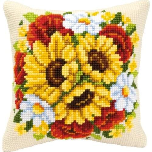 Latch Hook kits Pillow Diy Handmade Printed Canvas Cushion Latch Hook Kits DIY Unfinished accessories Flower
