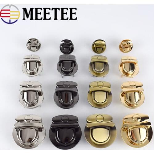 Meetee 2pcs High-quality Duck Tongue Bag Locks Handbags Metal Twist Turn Lock Clasp Snaps Hardware Luggage Accessories H4-2