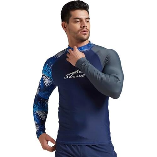 Sbart 2020 UV Protection Rashguard Men Long Sleeve Swimsuit Swim Shirt Lycra Surf Rash Guard Male Surfing Swimming Diving Suit