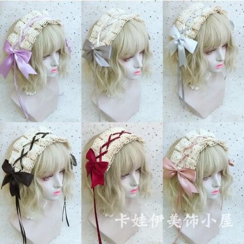 Japanese style SOFT Girl Lolita Lolita Lace Hair Band Sweet KC Can Take a Body-shape Division Hair Accessories Daily Life Maid