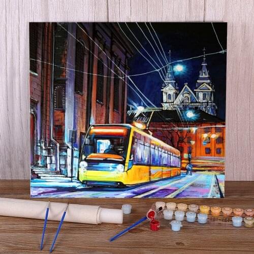 Landscape Evening In Lviv Painting By Numbers Package Acrylic Paints 50*70 Painting On Canvas Decorative Handiwork