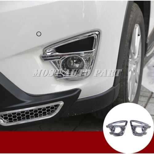 ABS Chrome Front Fog Light Lamp Trim Cover 2pcs For Mazda CX-5 KE 2015-2016 Car accesories interior Car decoration