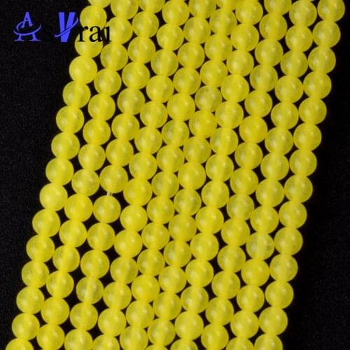 Natural Stone 3mm 120pcs Yellow Jades Stone Round Shape Beads Spacer Loose Beads For Jewelry Making Diy Bracelets Jewellery 15"