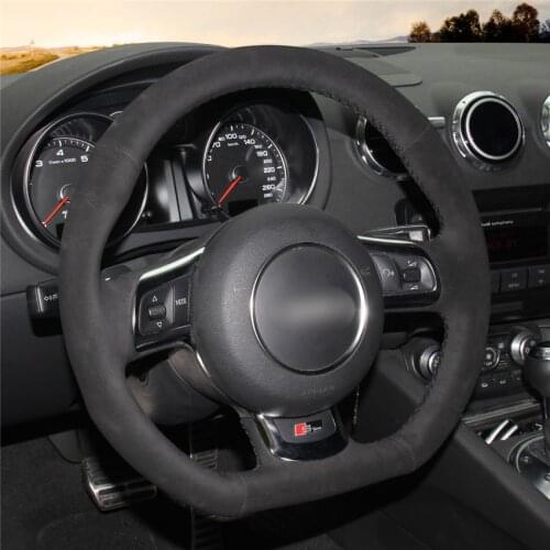 DIY Anti-Slip Wear-Resistant Steering Wheel Cover For Audi TT TTS (8J) 06-14 A3 S3 (8P) Sportback 08-12 Car Interior Decoration
