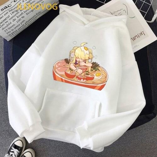 New Funny Cartoon Noodles Cat Hoodies Lady Harajuku Sweatshirt Loose Long Sleeve Pullovers Tops Female Hoodie Womens Streetwear