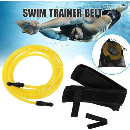 Adjustable Swim Training Resistance Belt Adult Kids Swimming Bungee Strength Exerciser Safety Elastic Rope Swimming Exerciser