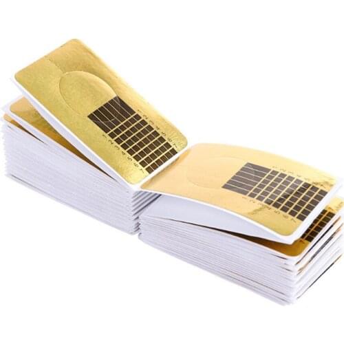 100pcs/set Self Adhesive Extension Gel Forms Nail Art Form Stickers Builder Gel Sticker Art Guide Mold Manicure Stencil