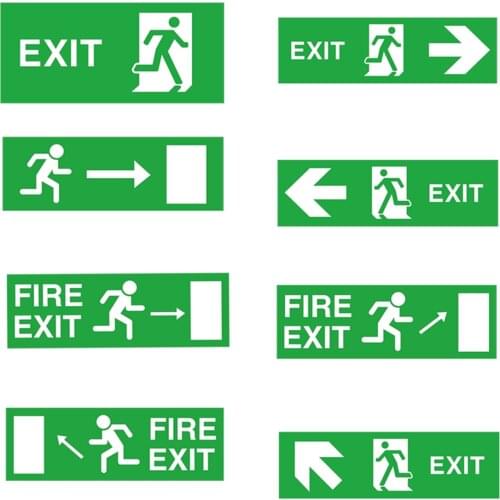 Multiple EXIT Warning Sign Stickers for Door Stairs Home Garage Bumper Waterproof Car Accessories Vinyl KK PVC 13cm X 5.9cm