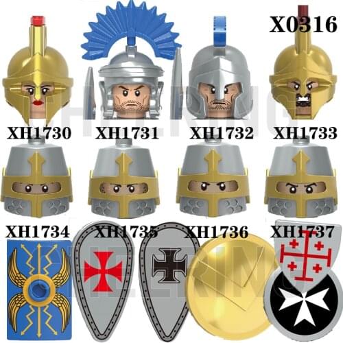 Medieval Roman Soldier Building Bricks Educational Action Figures bricks toys Christmas Gift for children X0316